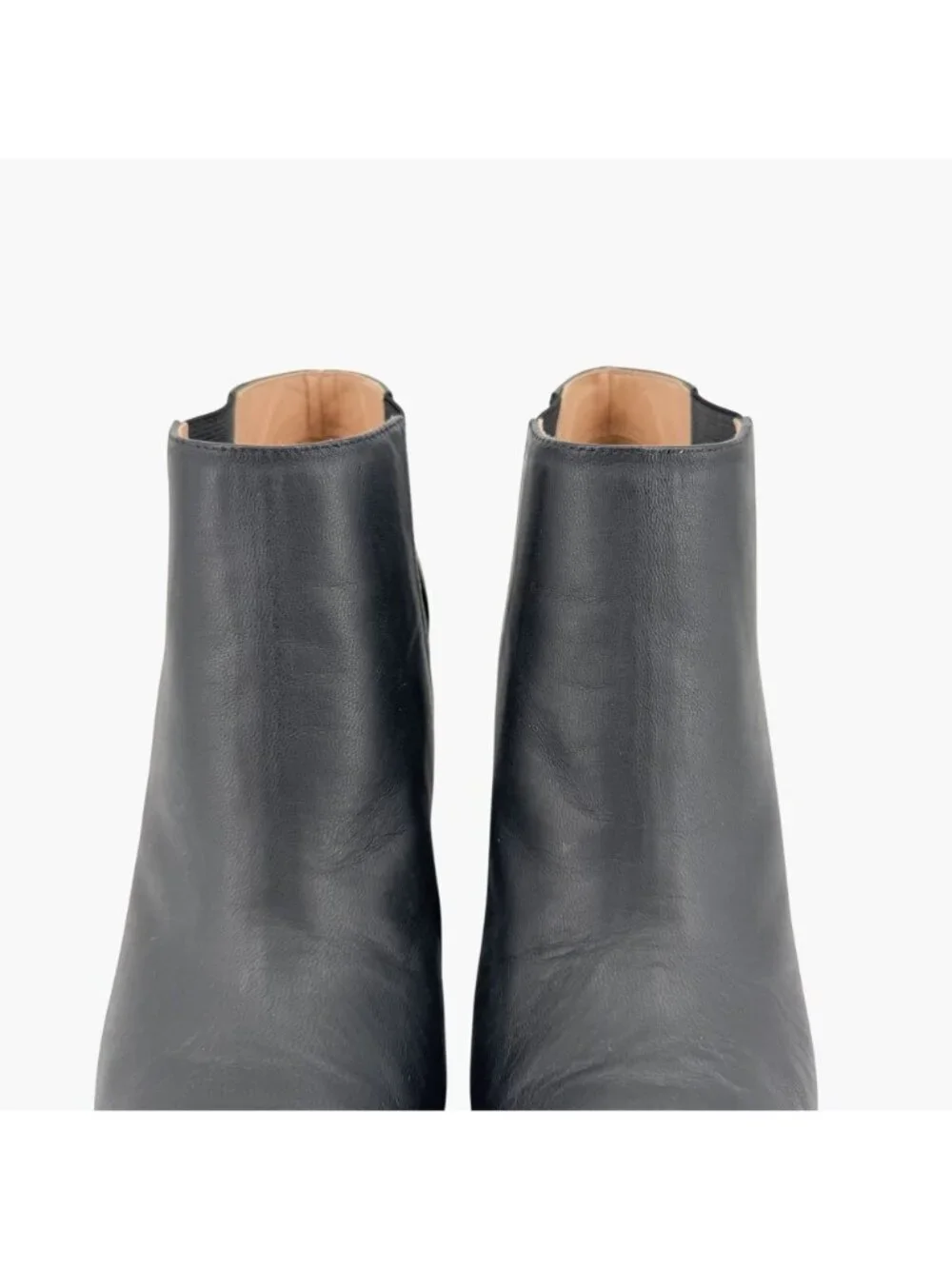Chanel CC Black Leather Pointed Chain Wedge Ankle Boot Bootie Size 39.5 US 8.5-9